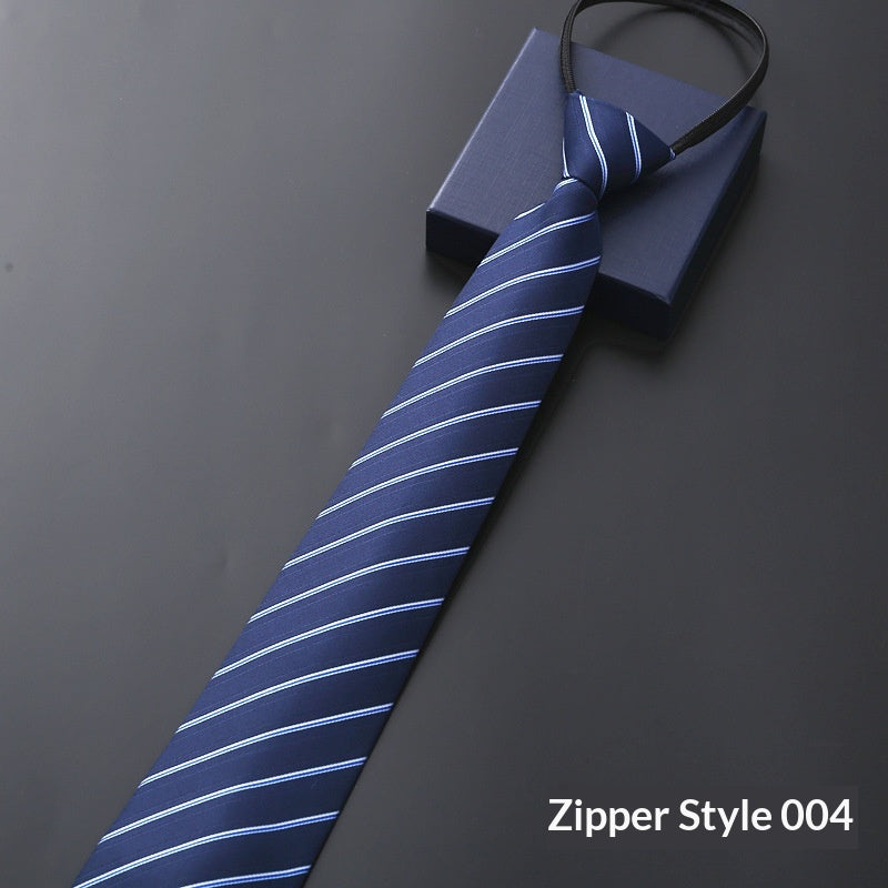 Mens Business Tie Zipper formel avec bandes bleues