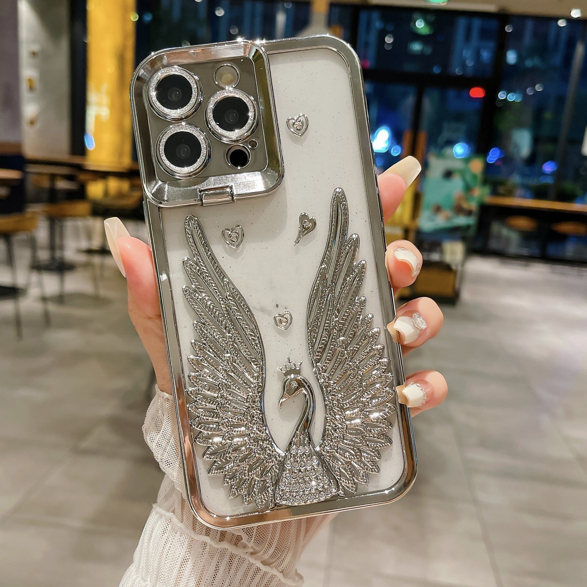 Angel Wing Frame Bracket Electroplating Téléphonie tridimensionnelle Case