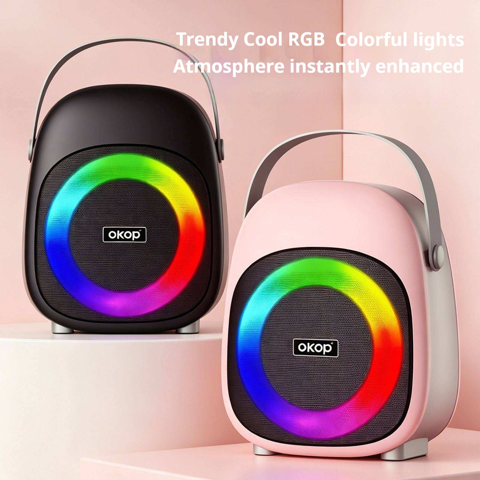 KP-857 Hot-Selling Mini haut-parleur Bluetooth portable haut-parleur extérieur sans fil avec RGB Ambie