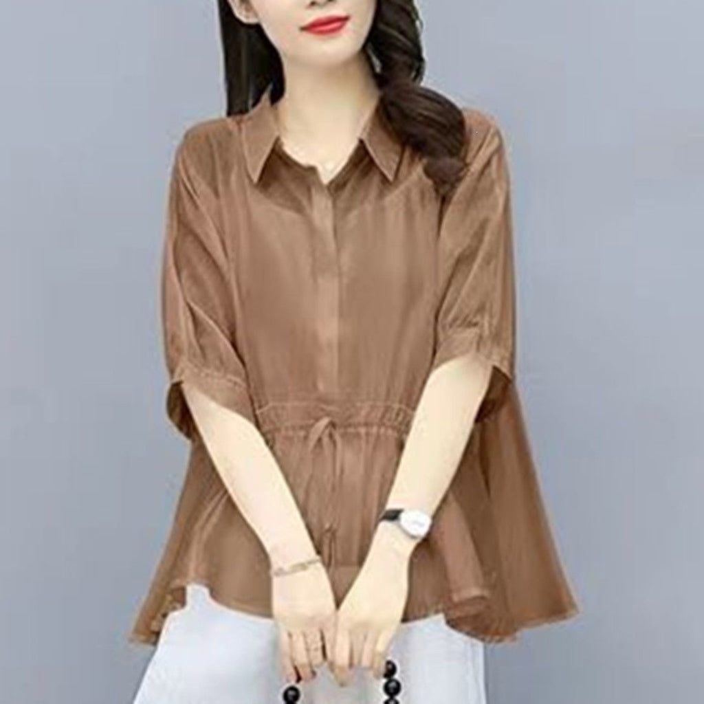 Pantalon à large jambe Casual Chic Plus de taille Linge de maison avec un drap d'écoulement