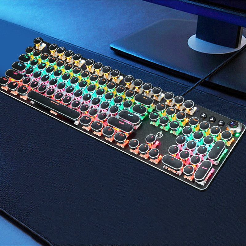 Clavier mécanique lumineux rétro punk électroplaqué