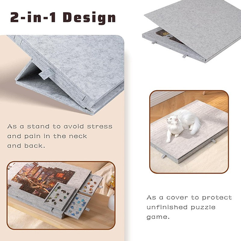 Felt Jigsaw Puzzle Board Portable Puzzle Rangement-Table W 6 Tiroir coulissant 1o00pcs