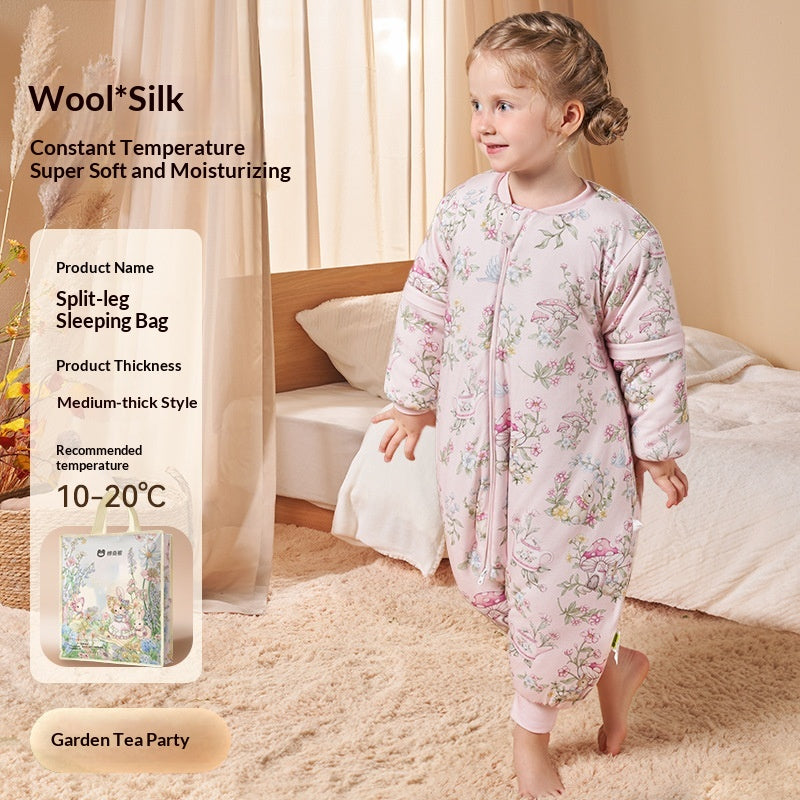 Sac de couchage Laine de soie Automne et hiver Épaisseur Température constante pour les enfants