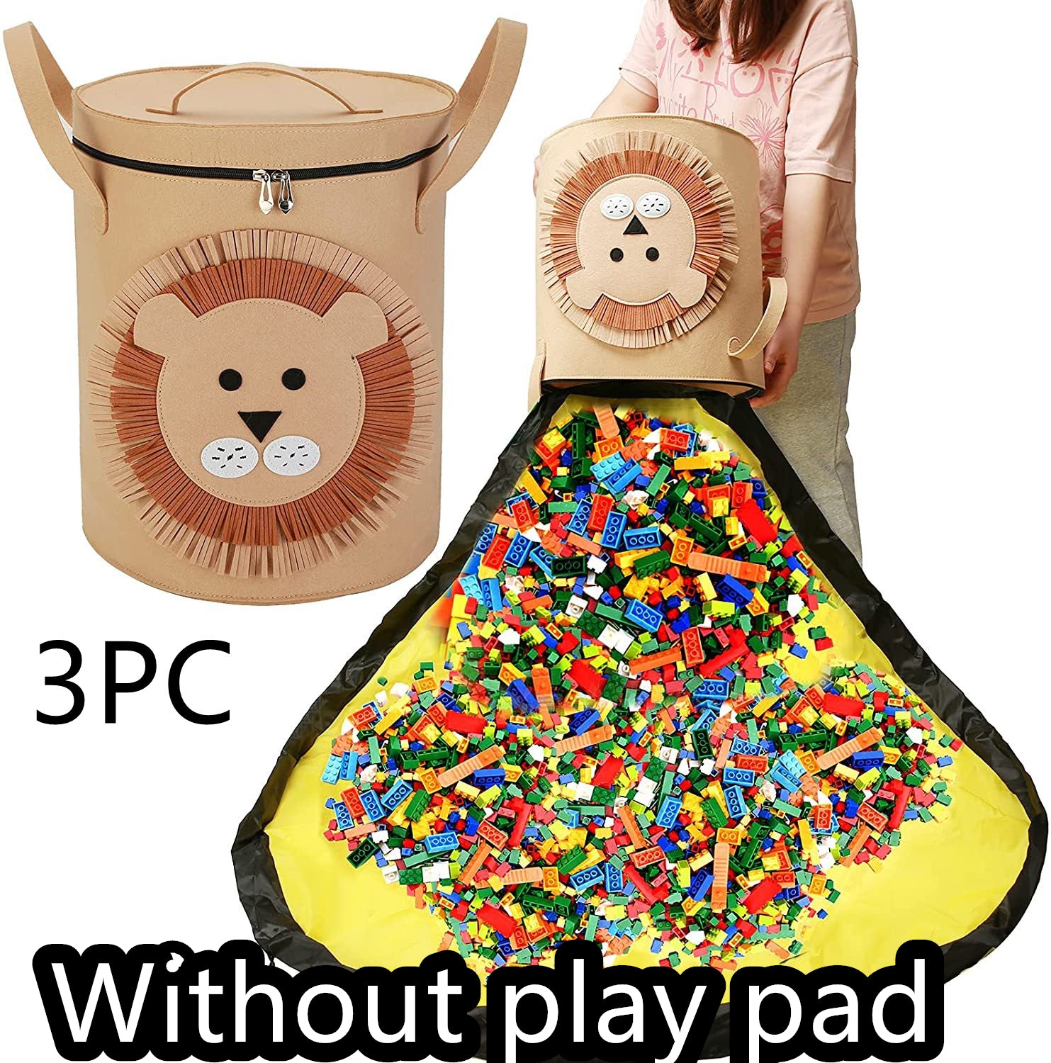 Sac de rangement feutre Toy Play Mat 2 en 1 Pull Rope