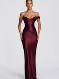 Robe longue à cisaillement mince sans épaule