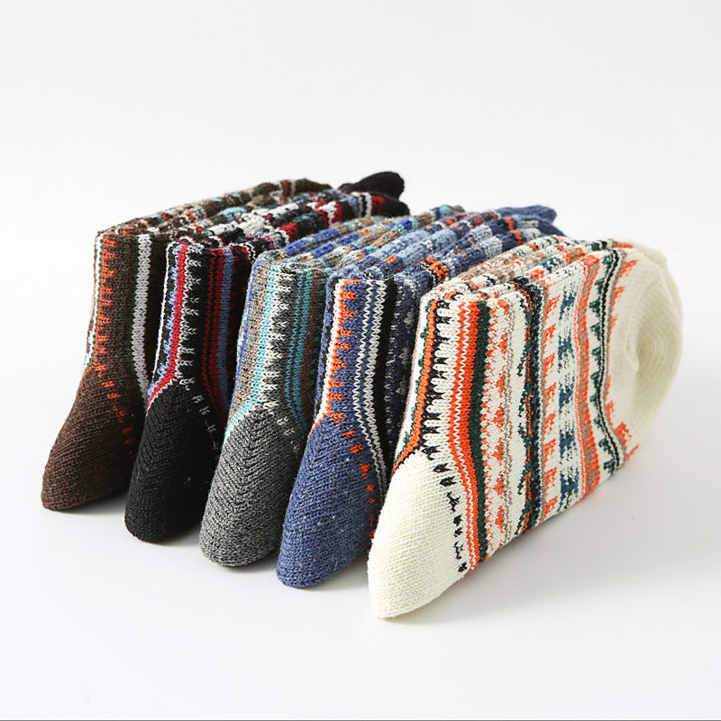 Chaussettes en laine carrée rétro