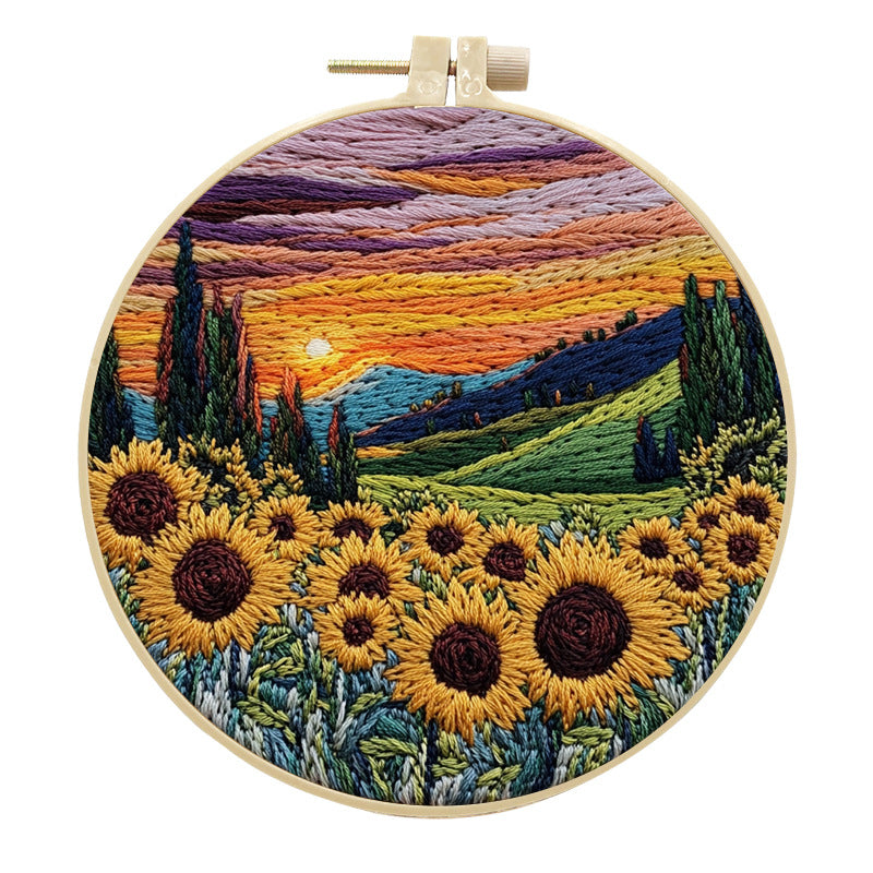 Broderie bricolage paysage tissu fait main artisanat Matériau Kit