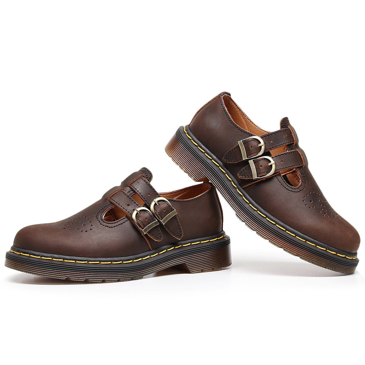 Véritable cuir bas-top femmes Cheval Brown chaussures mode Casual Cowhide