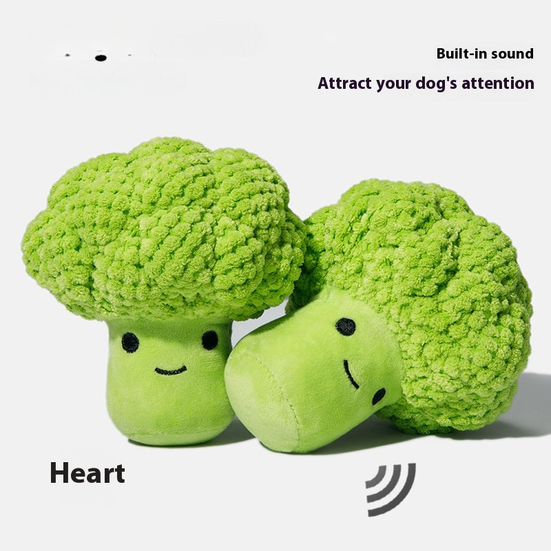 Chien Molar Dents Nettoyage Brocoli Plush Doll Sound Toy