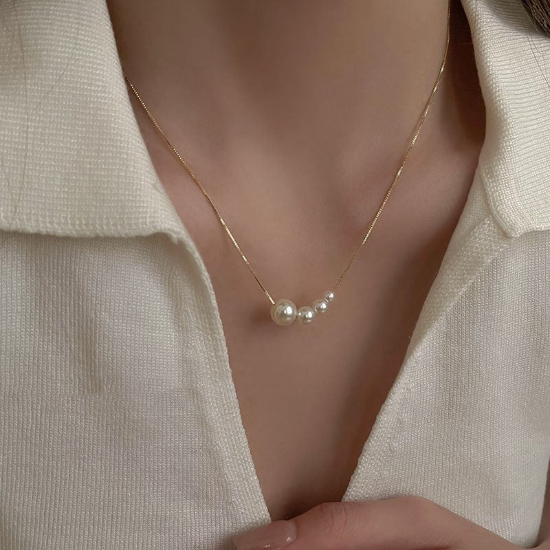 Style de luxe Collier perle pour les femmes Dainty Élégant collier Choker Sweater Chaîne Acces