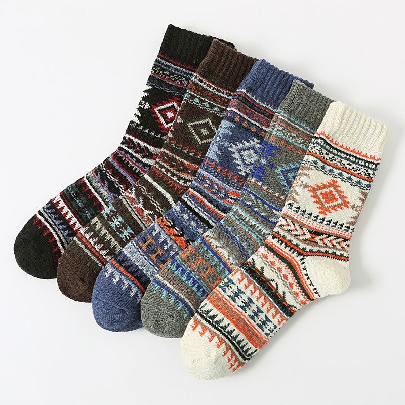 Chaussettes en laine carrée rétro