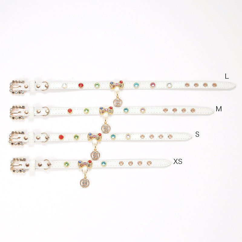 Bande de chat de collier de chien avec alliage de diamant Bow