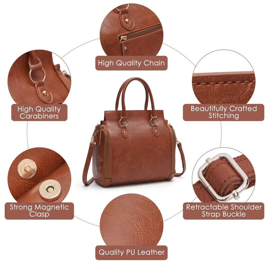 Ladies Vintage Tote Bag - Sac à main de grande capacité avec plusieurs poches
