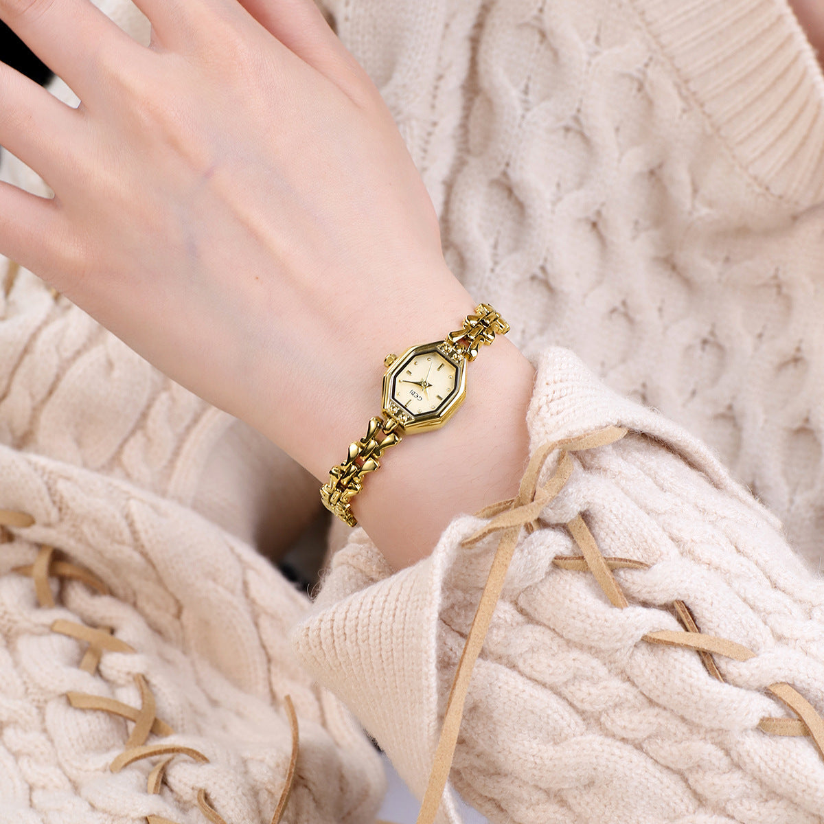 Montre Quartz de luxe Octagonal