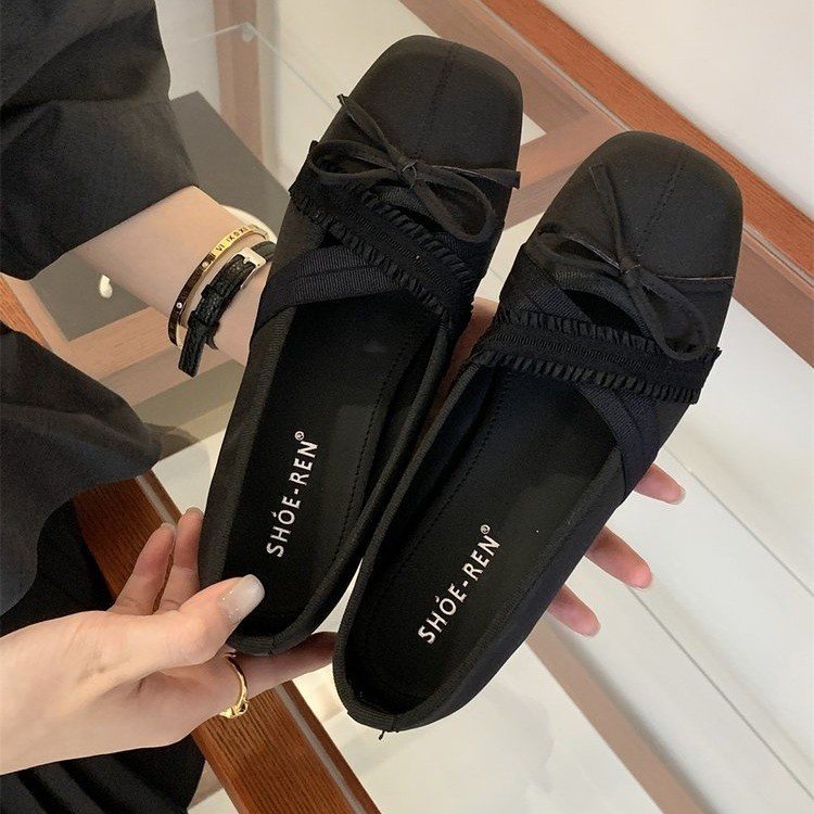 Femmes Ballet Style Bow Talon caché Mary Janes