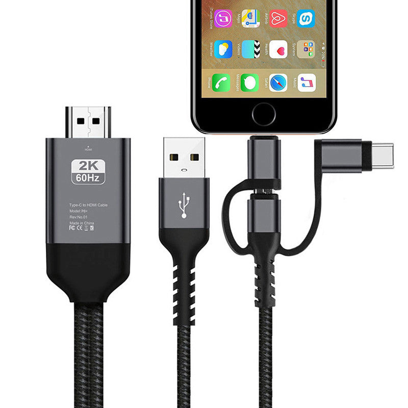 4K 3in1 HDMI sans fil câble adaptateur de miroir Wifi