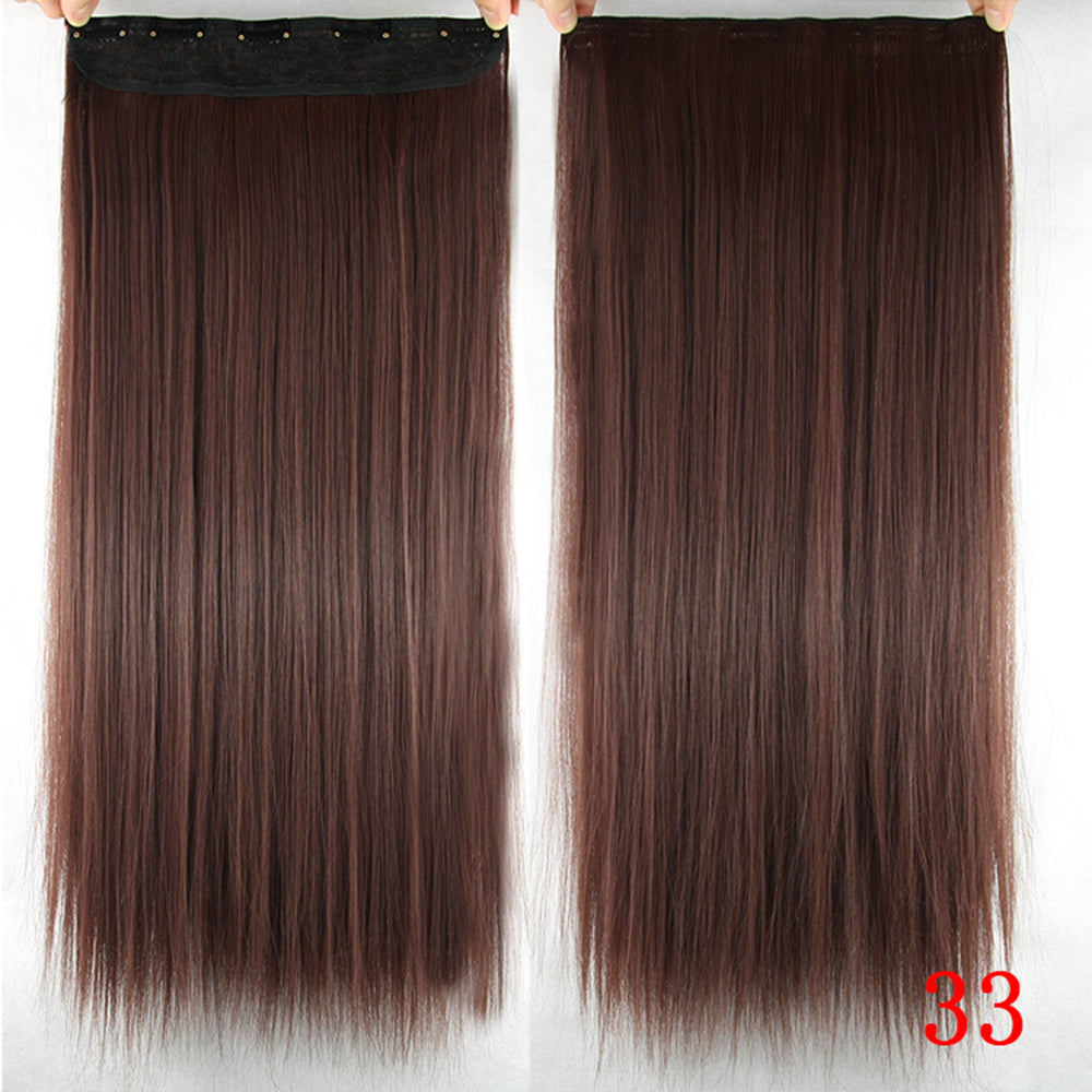 A five-clip faux hair wig piece