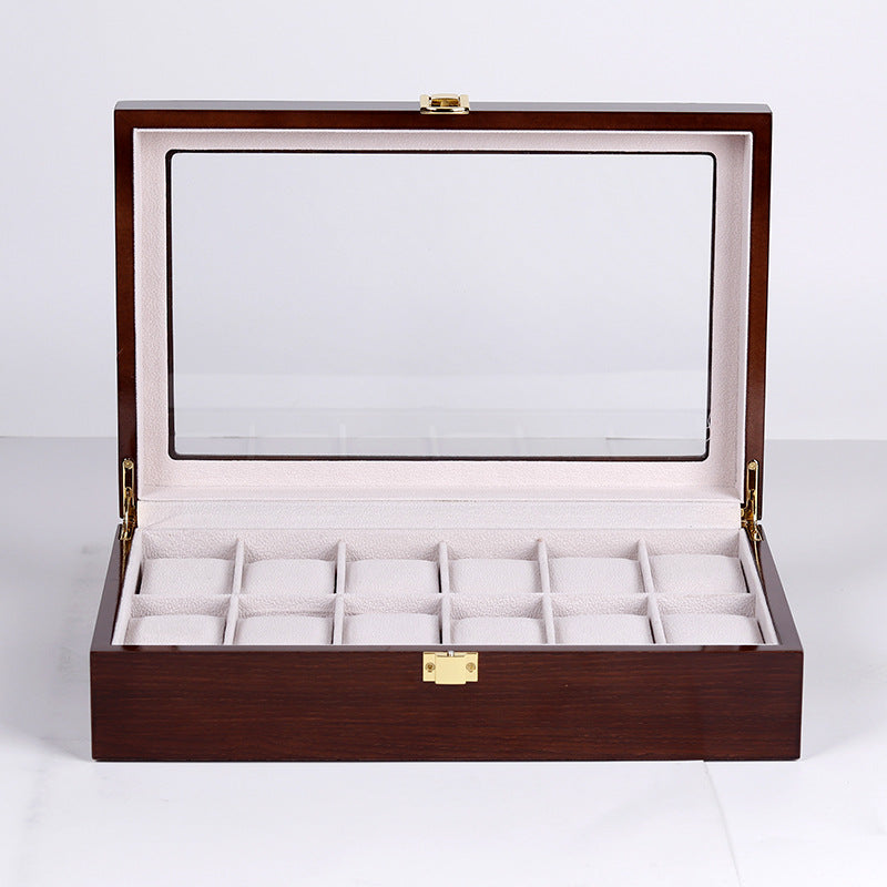 Montres de peinture au four Vernis Montres Display Boîte en bois