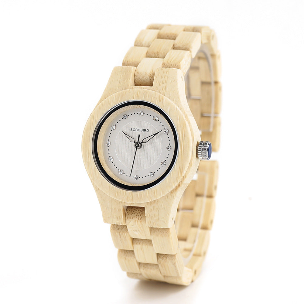 Homme et femme Minimaliste Casual Montre en bois rétro