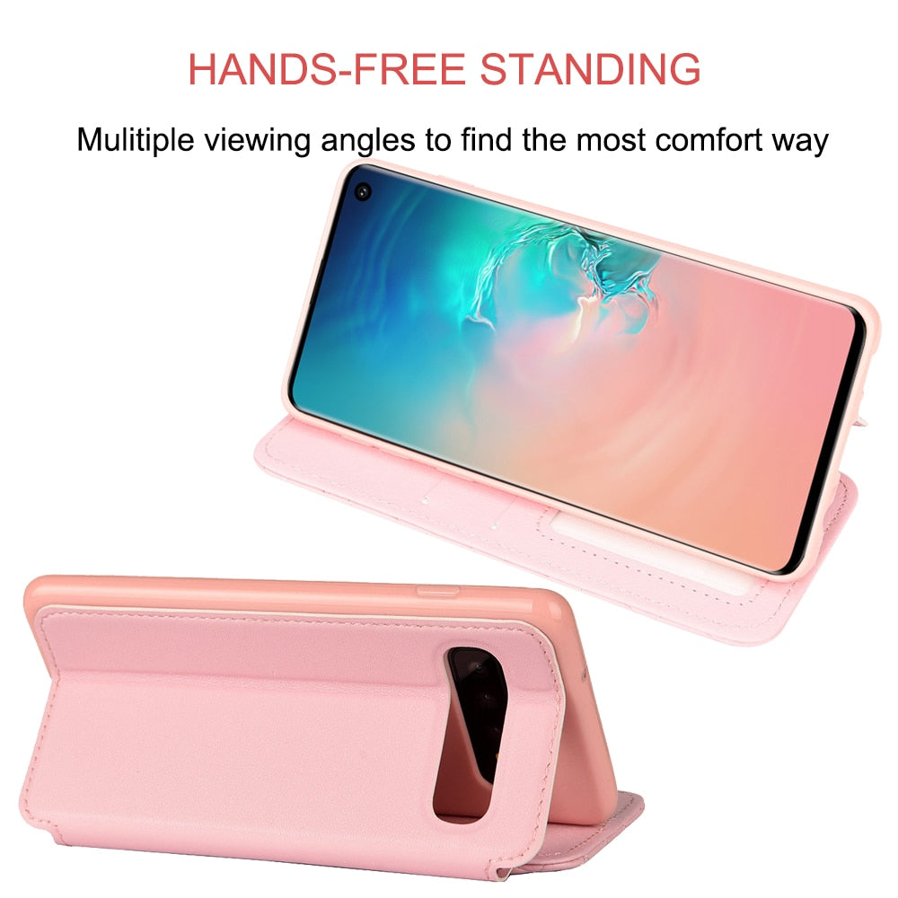 Crown Card Etui en cuir pour téléphone Samsung