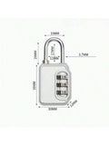 Mini padlock-Silver-3 chiffres mot de passe amélioré version 1 pack