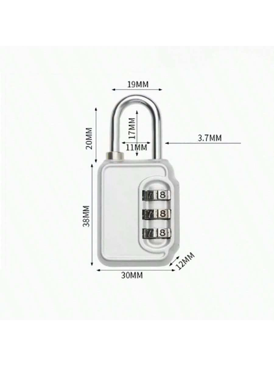 Mini padlock-Silver-3 chiffres mot de passe amélioré version 1 pack