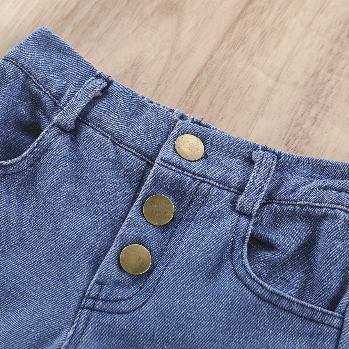 Costume de pantalons de denim de couleur solide pour filles