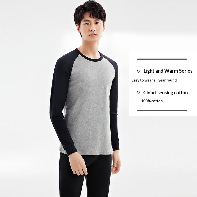 100 Coton Antibactérien Automne Top and Bottom Set Hommes Sous-vêtements thermiques