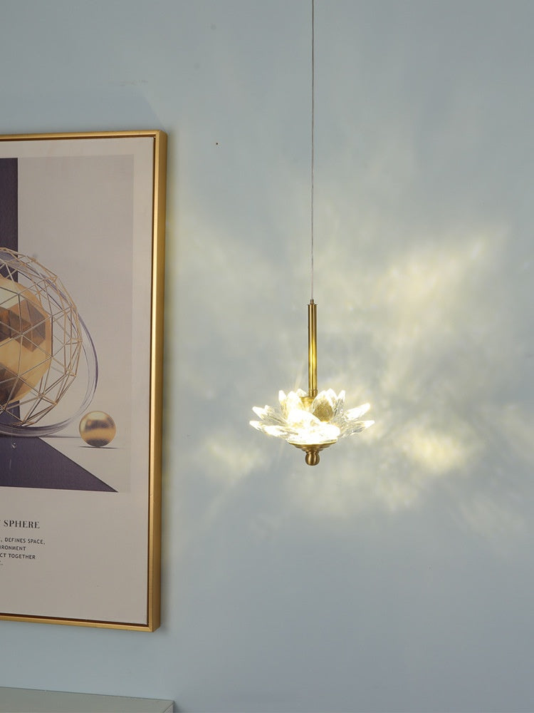 Lampe de pendentif en cuivre à tête unique créative pour Balcon Hallway et chambre