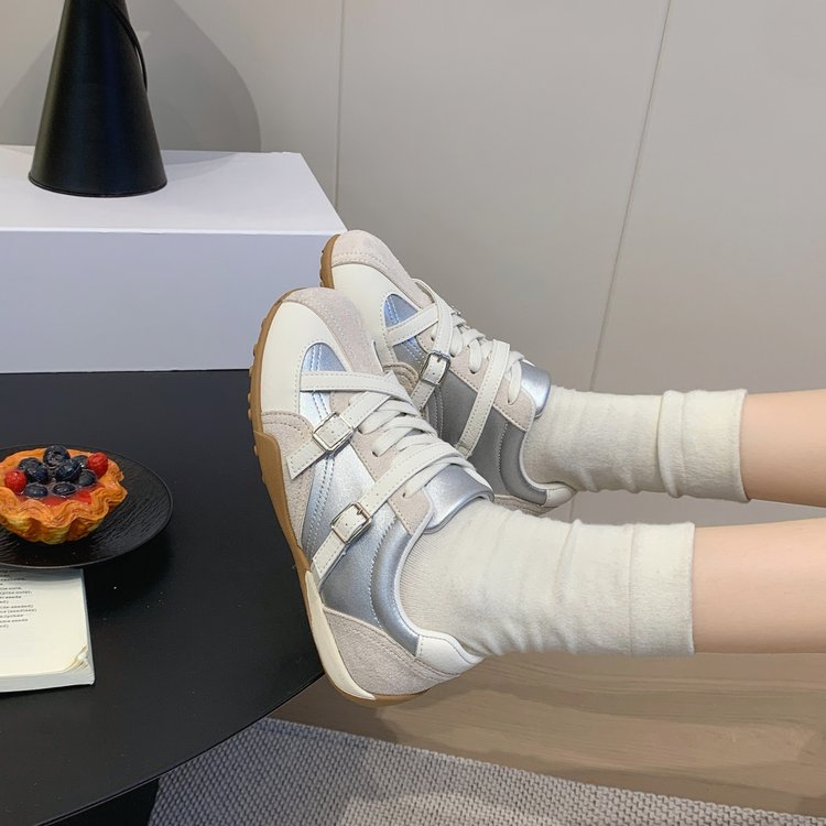 Retro Sweet Cool Color Bloqué épais Soled Board Chaussures pour femmes