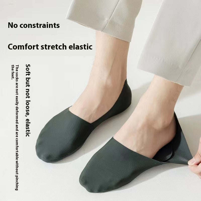 Chaussettes invisibles en coton pur antidérapant pour homme