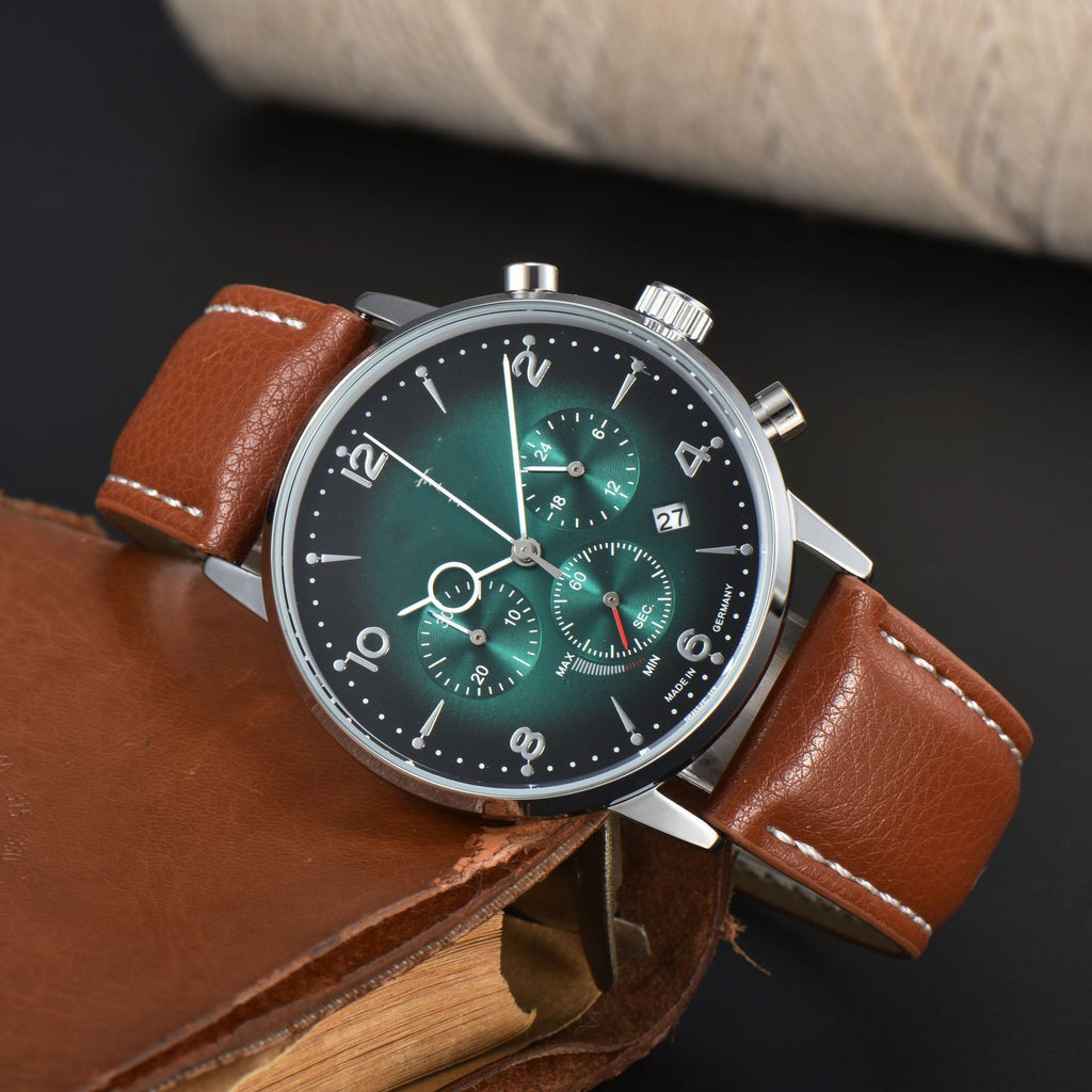 Hommes Multifonctionnel élégant Business-Ready Waterproof Calendrier Watch