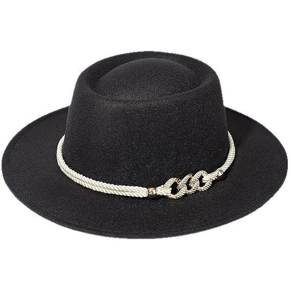 Chapeau haut vintage pour hommes et femmes en laine douce avec un dôme rond