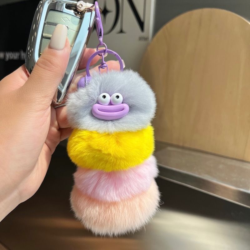 Pendentif porte-clés en lapin de couleur arc-en-ciel