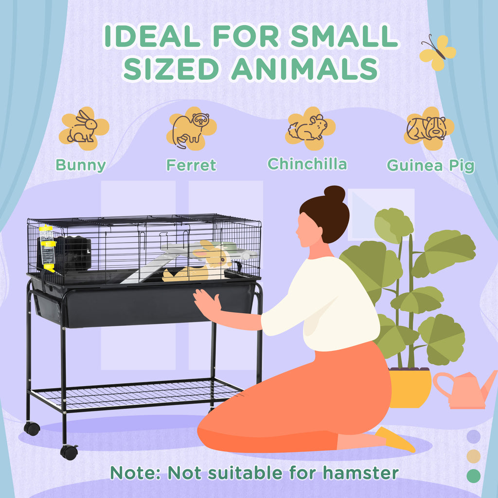 Petite cage animale de deux étages amovible du stand