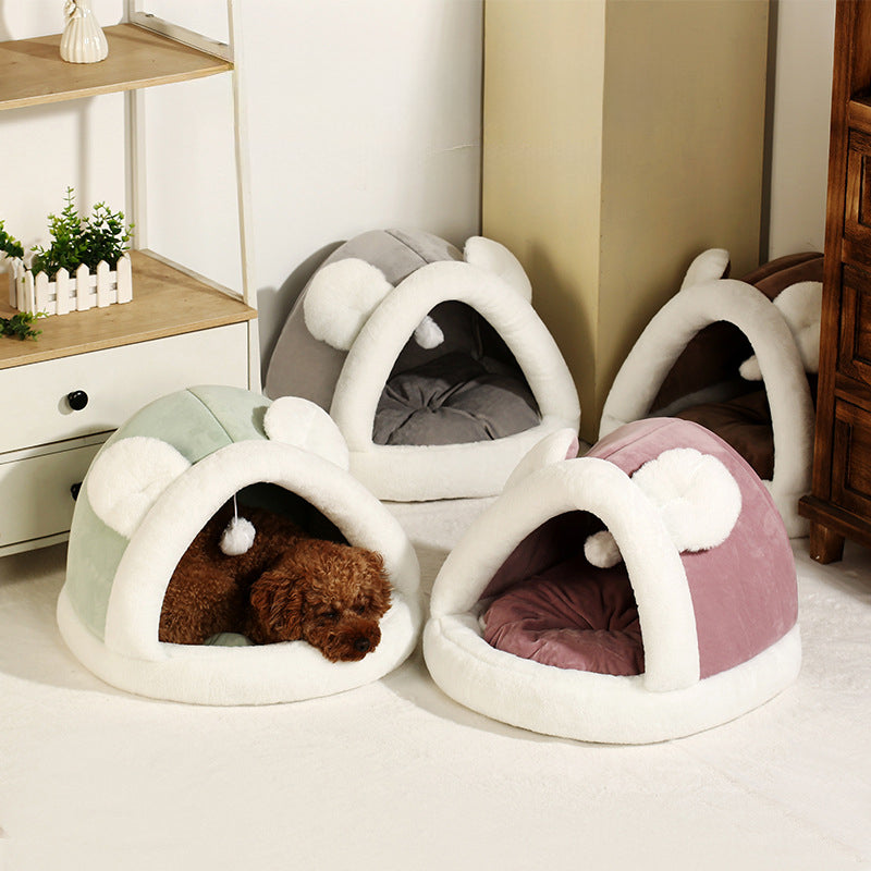 Pet Tent Cave Bed for Cats Petits chiens auto-échauffant Cat Tent Bed Cat Hut confortable Pet Sl