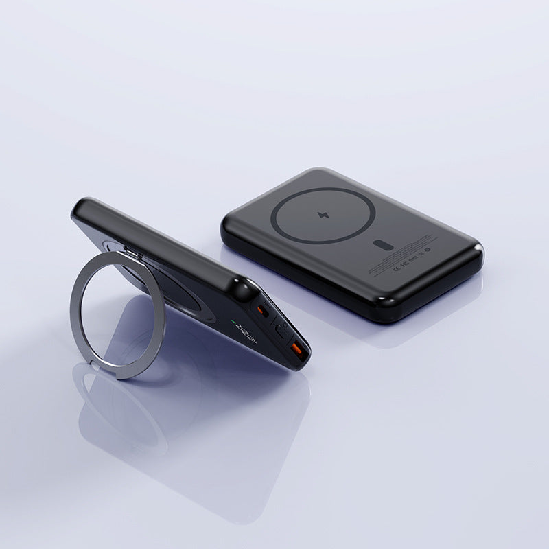 Aspiration magnétique avec chargeur sans fil de support portable 5000mAh Alimentation mobile