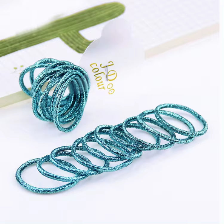 10-pack Élastique Élastique Shiny enfants bande en caoutchouc Bande de cheveux de feuille d'or Accessoires