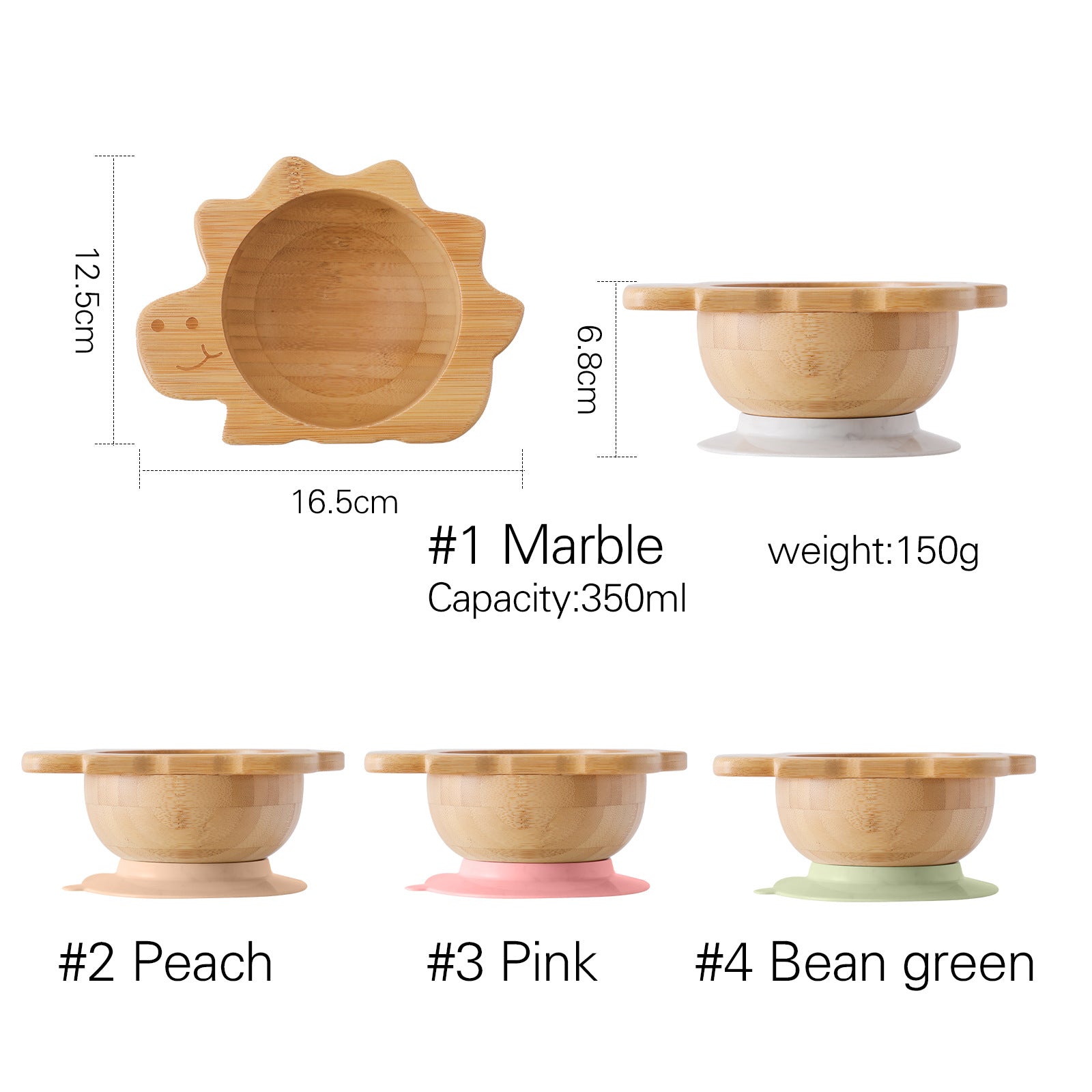 Style nordique Baby Bamboo Ensemble de vaisselle Spork combiné