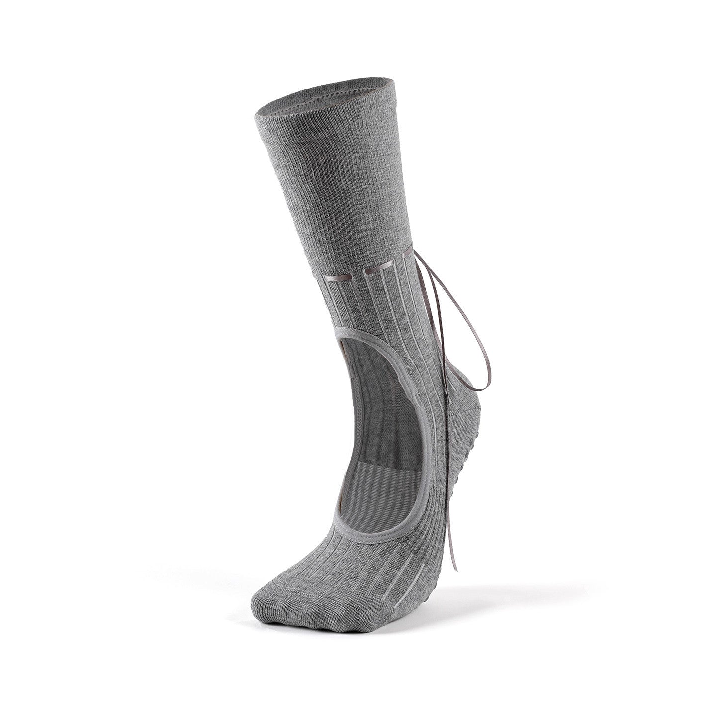 Chaussettes de yoga sans dos de style ballet avec semelles antidérapantes en silicone
