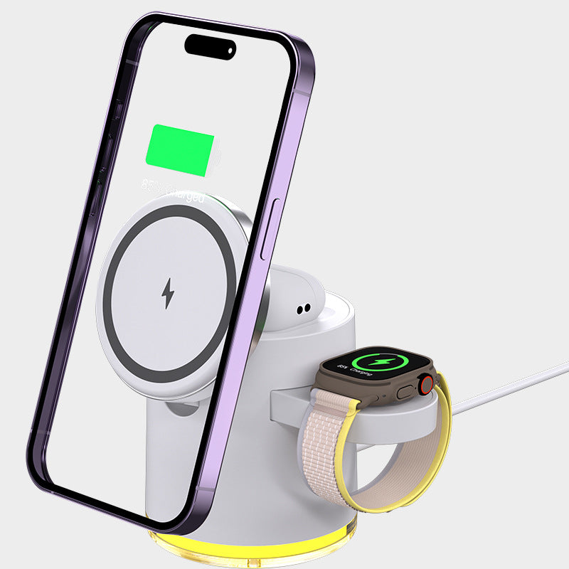 Pliage magnétique Chargeur sans fil trois en un