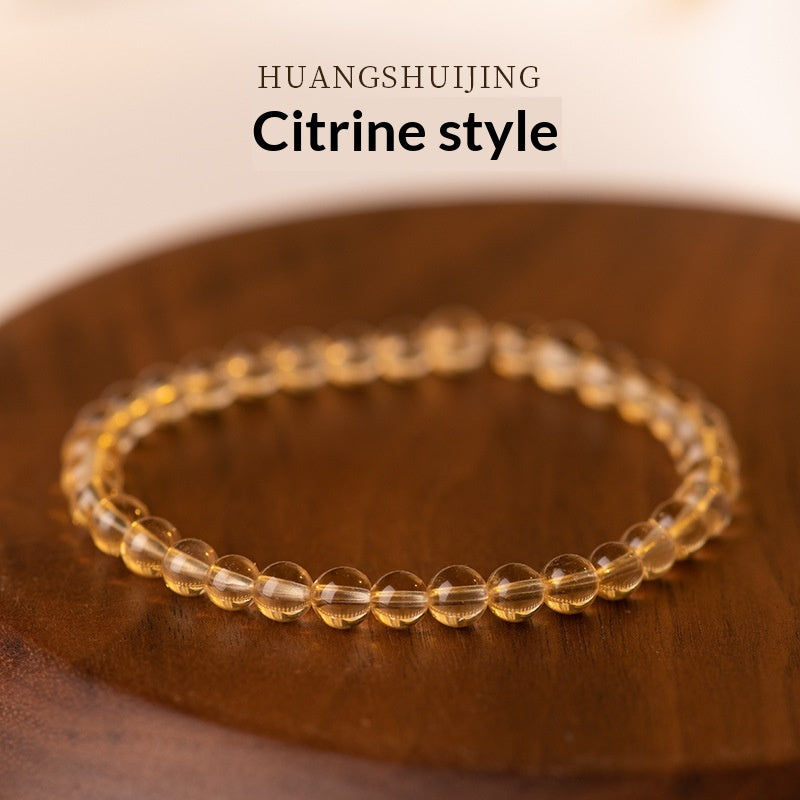 Bracelet de jade Hetian en cristal jaune naturel