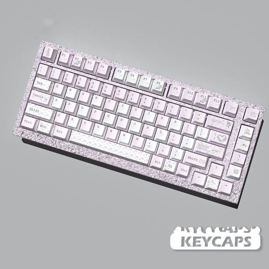 Cat Flower Language Keycaps Matériel PBT