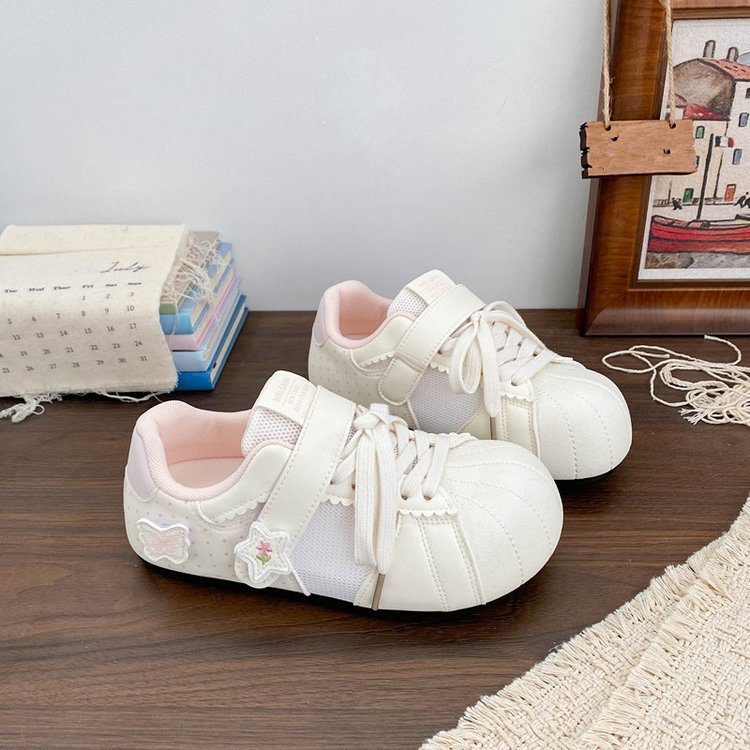 Shell Head Puff White Chaussures pour les femmes d'été respirant Mesh Panel Chaussures Versatile et L