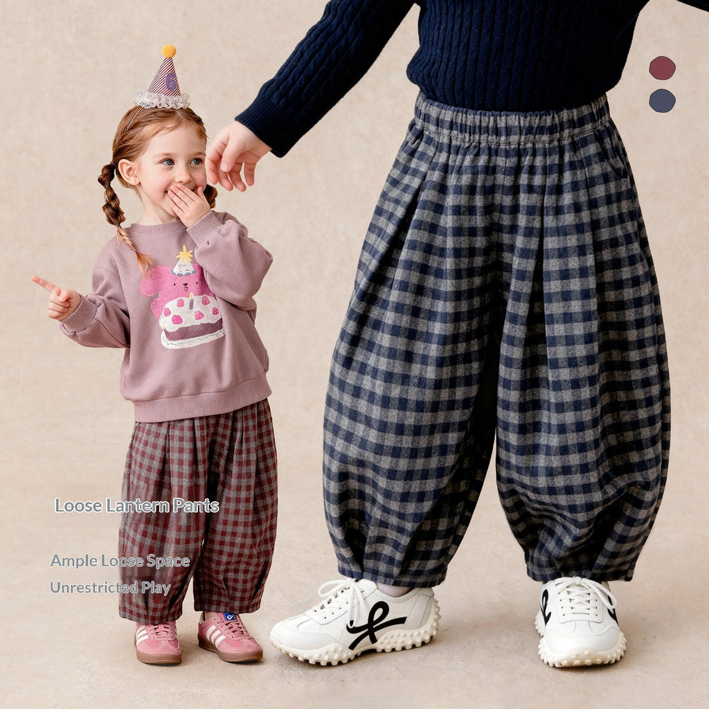 Plaid Mode Simple Confortable et Vintage Long Pantalons