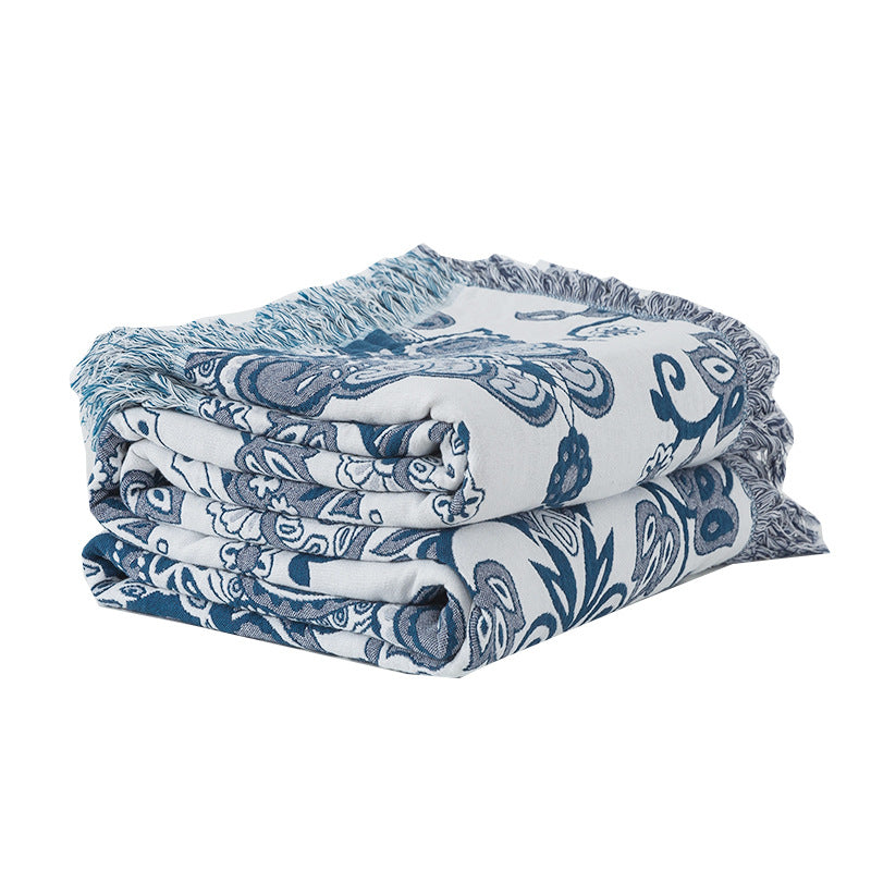 Couverture de jet de savon légère et souple en tassel floral