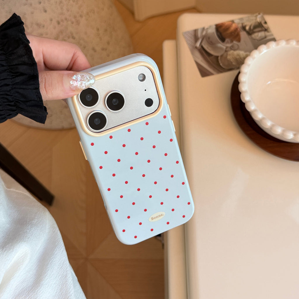 Bloc de couleur Polka-dot Étui de téléphone anti-drop