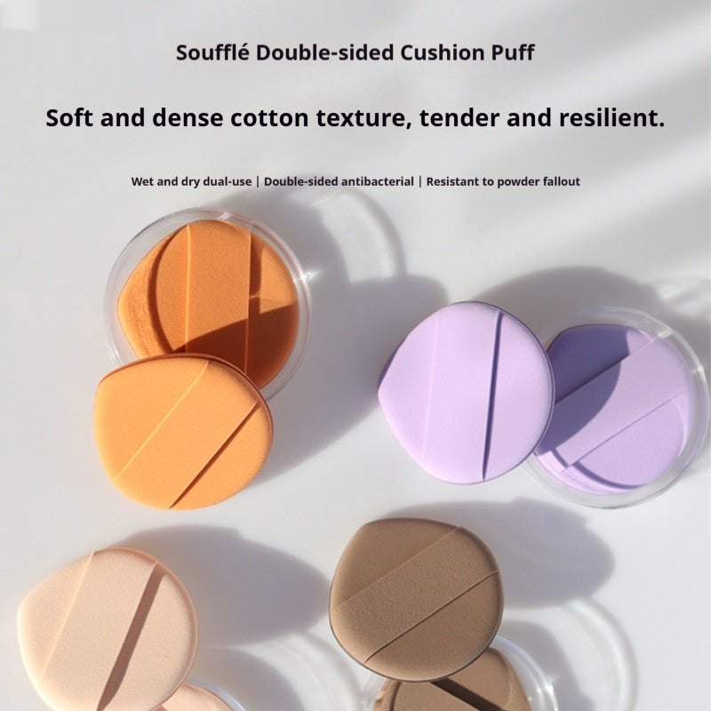 Poudre à double face en forme de téardrop, sèche et humide