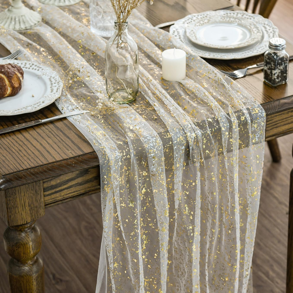 Coureur de table en or 120 pouces 10FT