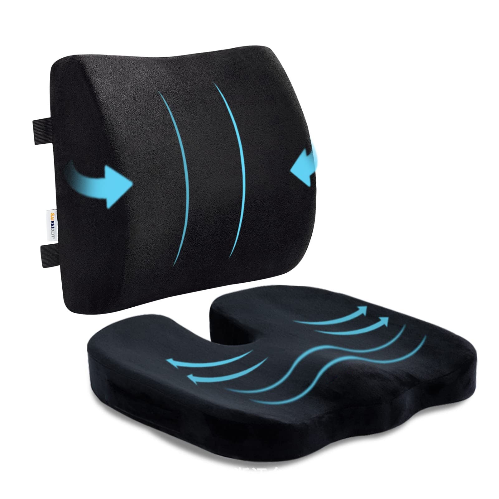Memory Foam Bureau de siège ergonomique Coussin Siège de voiture CoussinÉpaisseur de siège à bas rapport